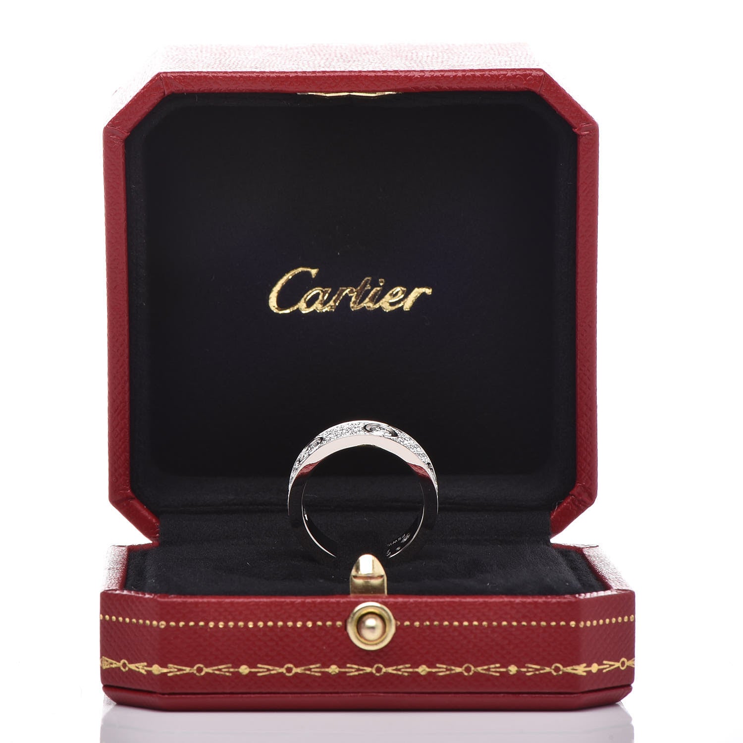 Cartier 18K White Gold Diamond LOVE Paved Ring 54 6.75 5 of 5