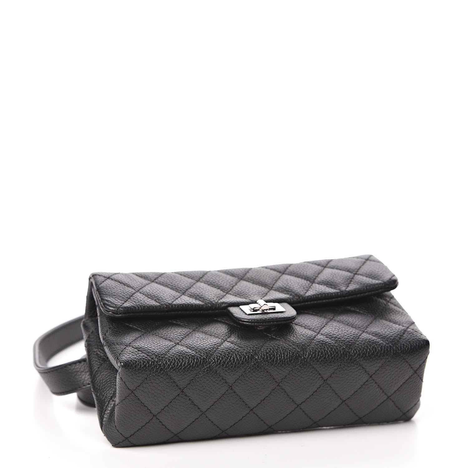 Chanel Grained Calfskin Quilted 2.55 Reissue Flap Belt Bag Clutch Black 4 of 10