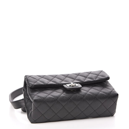 Chanel Grained Calfskin Quilted 2.55 Reissue Flap Belt Bag Clutch Black 4 of 10