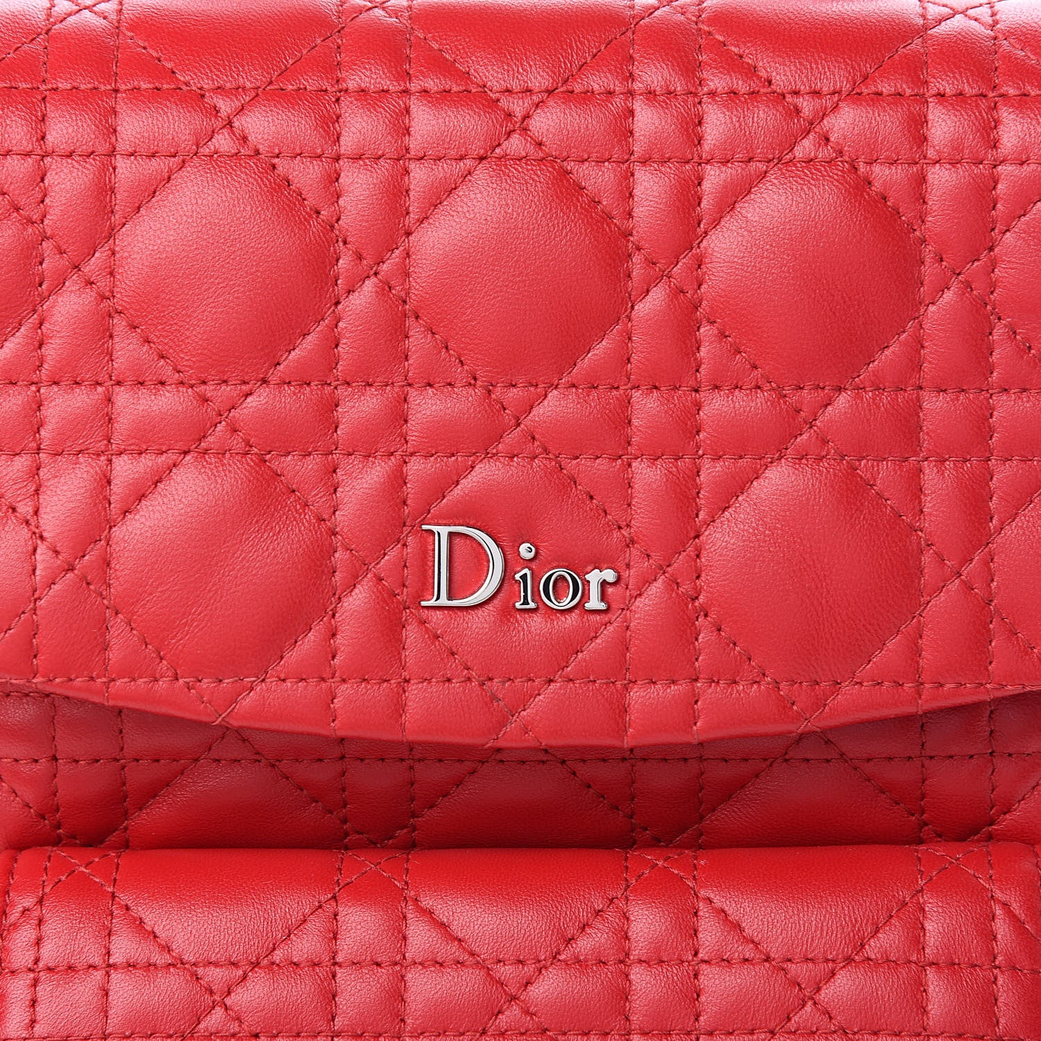Christian Dior Lambskin Cannage Small Stardust Backpack Red 9 of 9