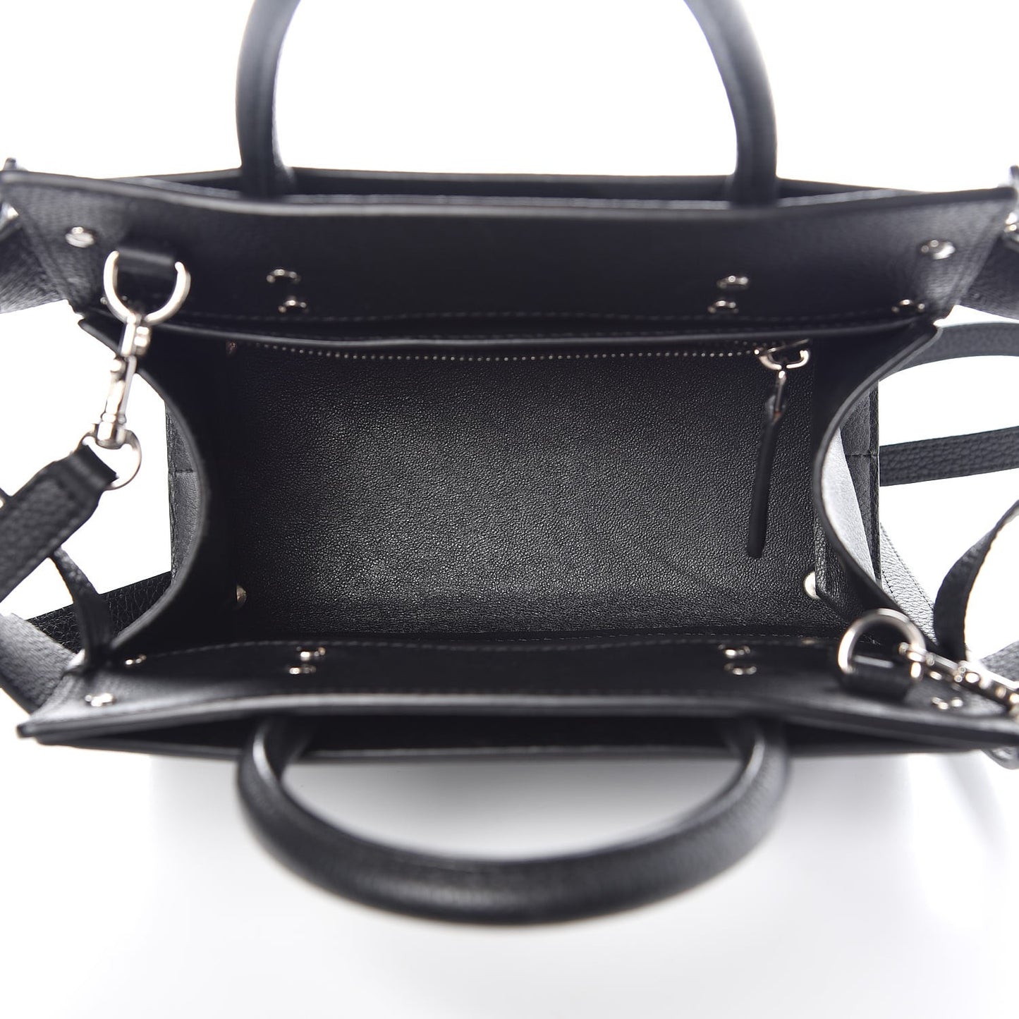 Grained Calfskin Mini Horizon Satchel Black
