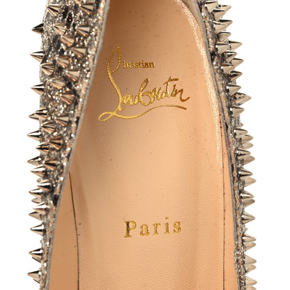 Christian Louboutin Glitter Eve Studded Escarpic 100 Pumps 40 Roccia Colombe Metal 7 of 8