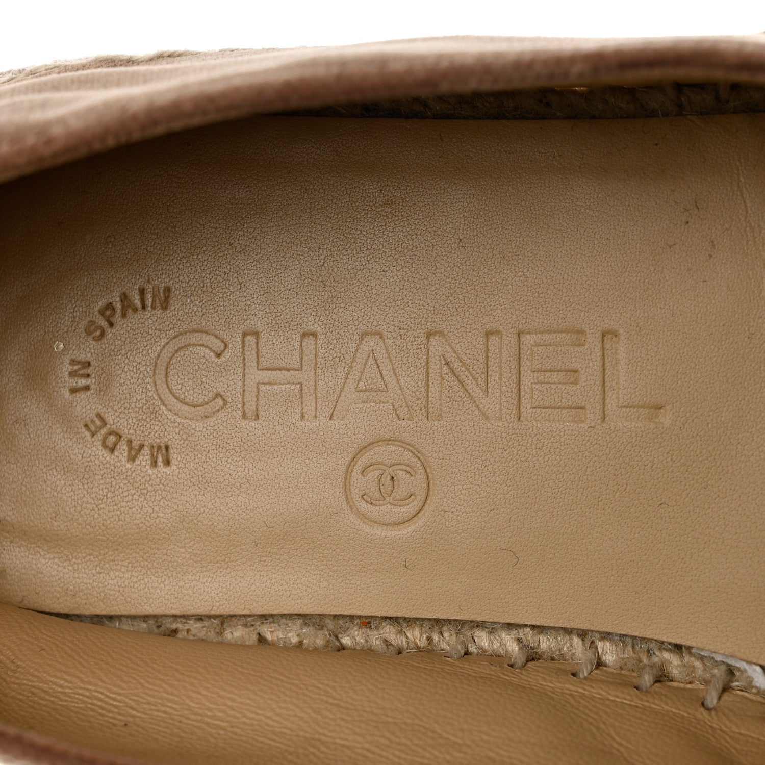 Chanel Velvet Logo Espadrilles 38 Beige Black 7 of 11