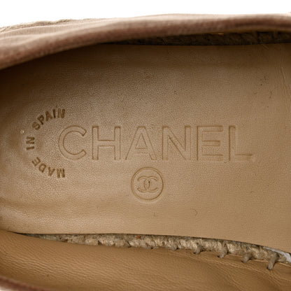 Chanel Velvet Logo Espadrilles 38 Beige Black 7 of 11