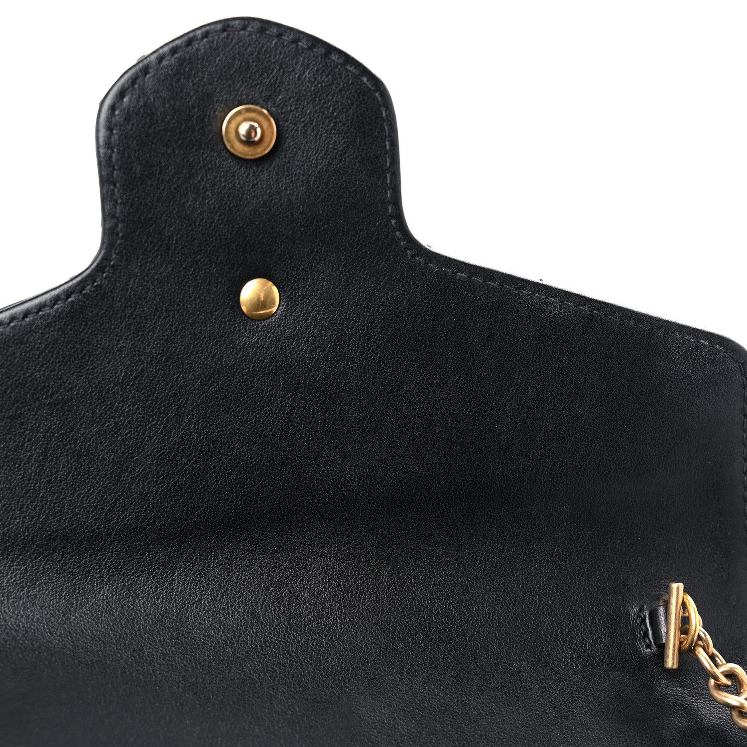 Gucci Calfskin Matelasse GG Marmont Chain Wallet Black 12 of 18