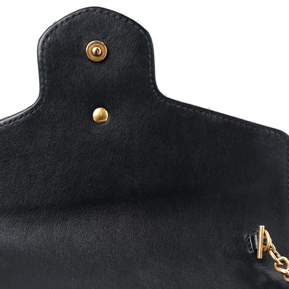Gucci Calfskin Matelasse GG Marmont Chain Wallet Black 12 of 18