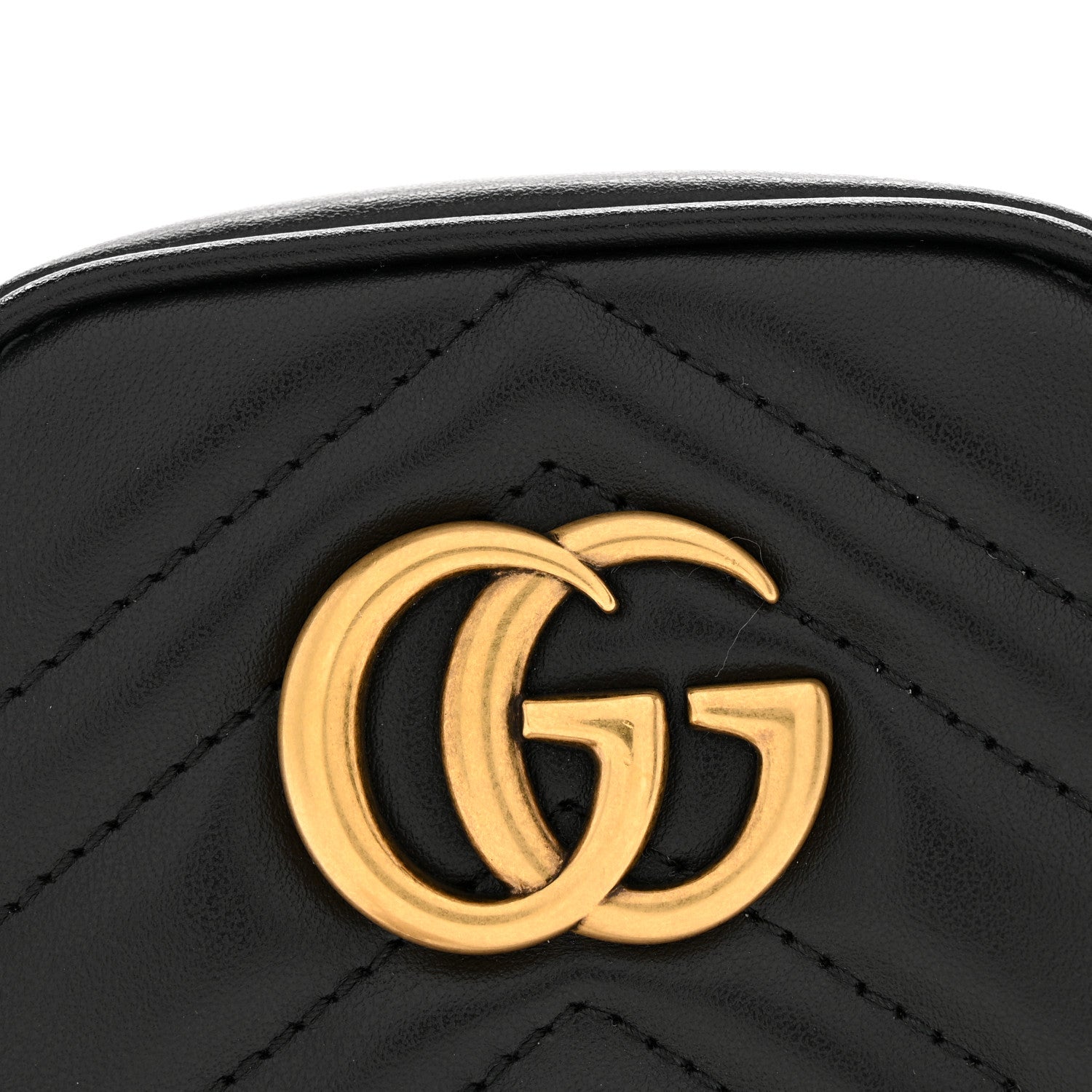 Gucci Calfskin Matelasse Mini GG Marmont Crossbody Bag Black 12 of 13