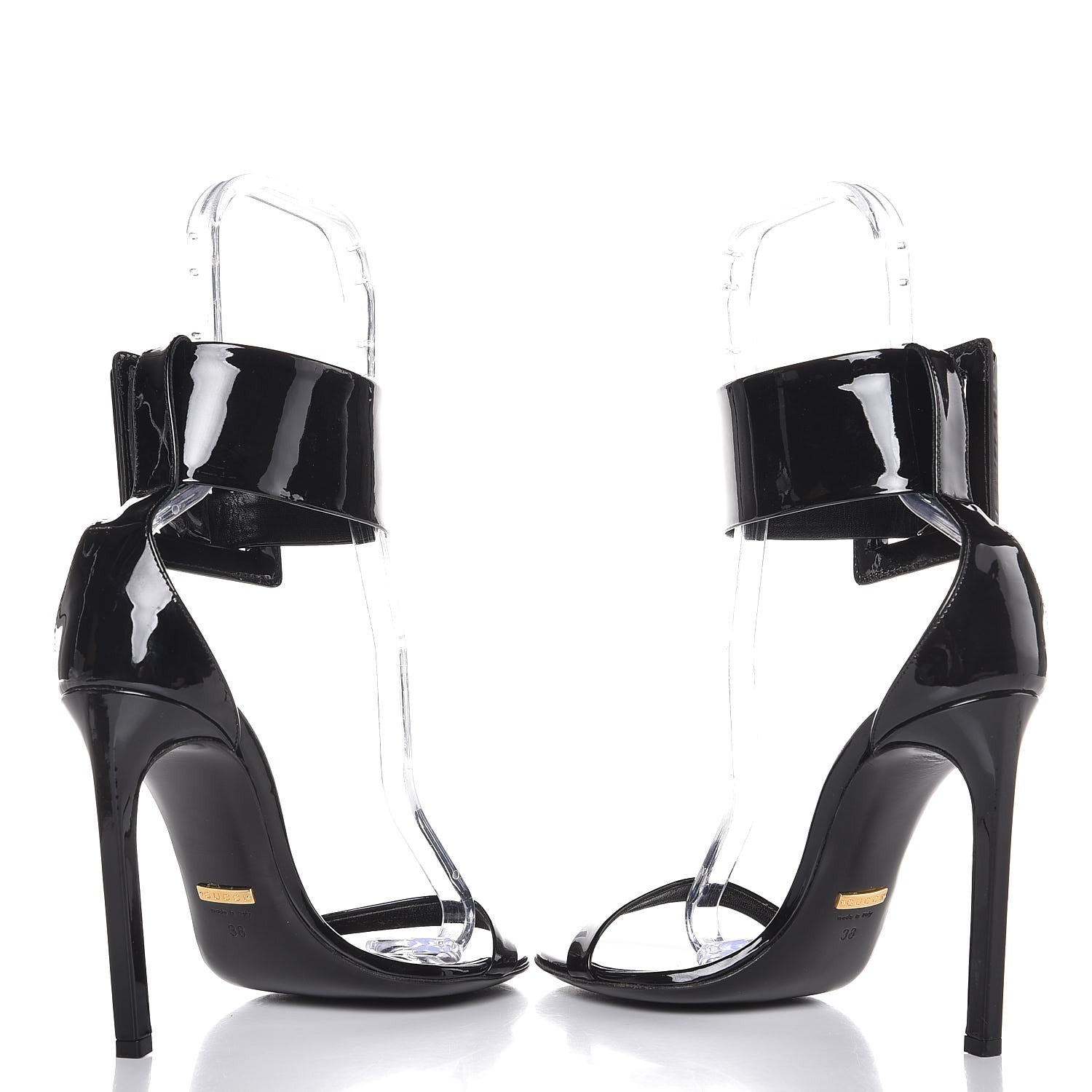Gucci Patent Victorie Sandals 38 Black 5 of 9