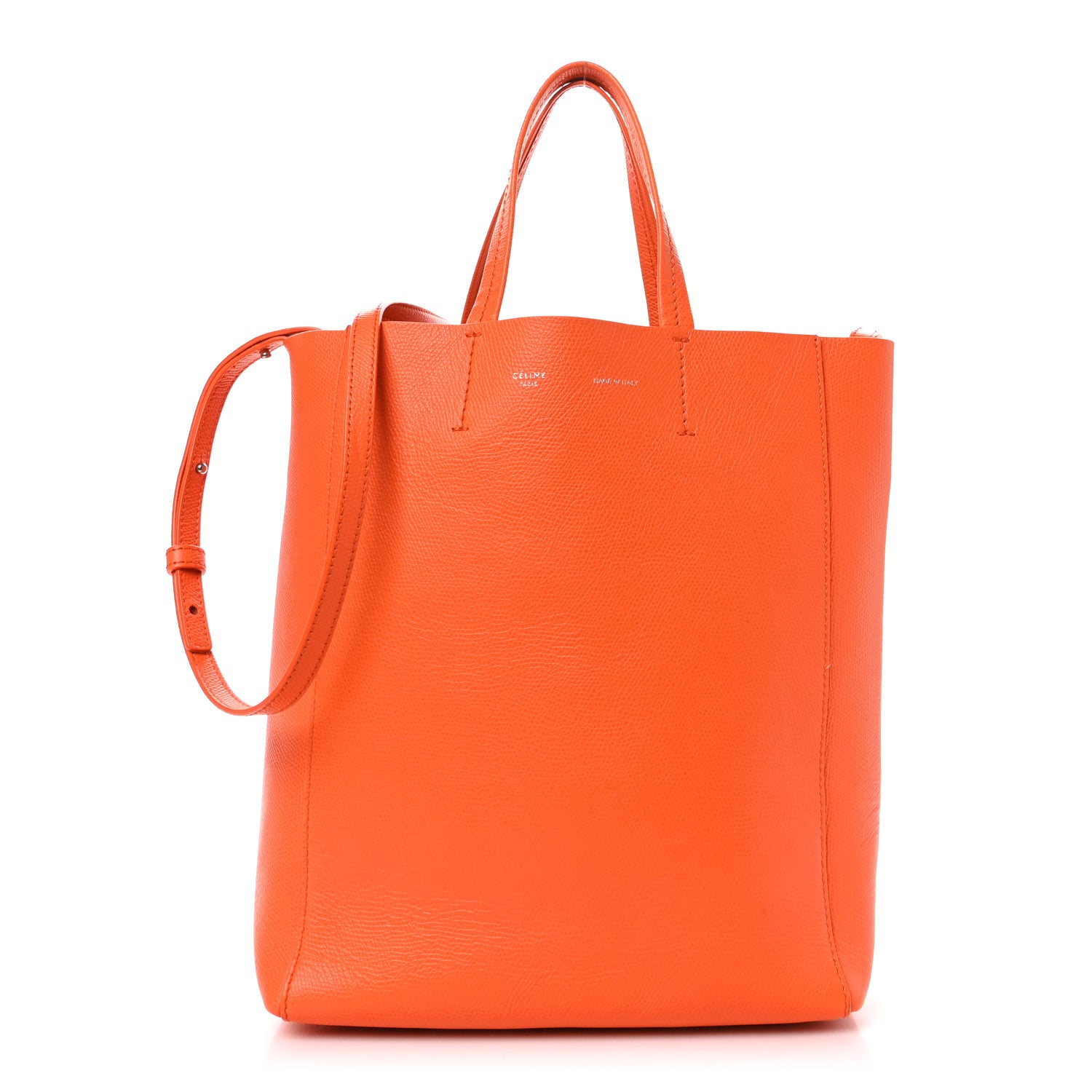 Celine Grained Calfskin Small Vertical Cabas Orange 1 of 9