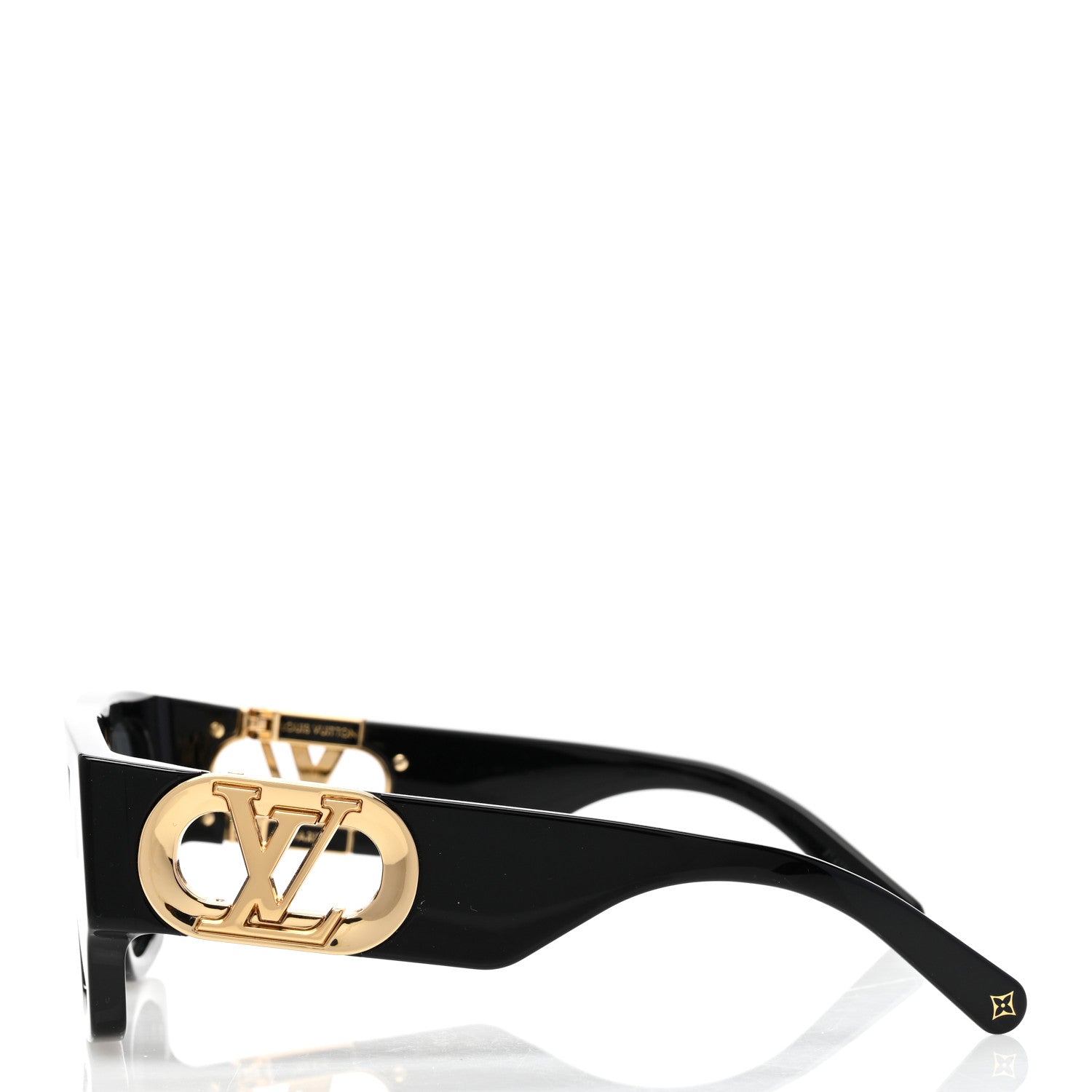 Louis Vuitton Acetate LV Link Square Sunglasses Z1478E Black 3 of 7