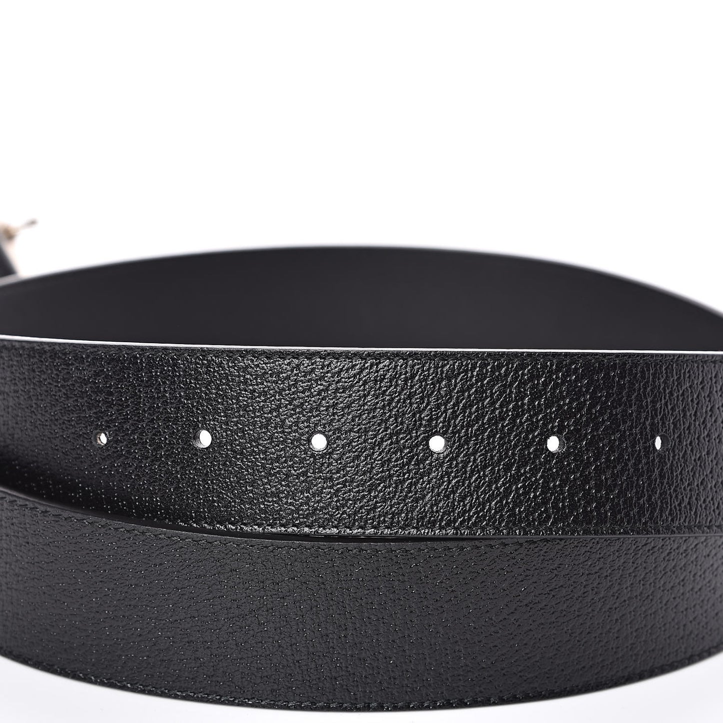 Textured Dollar Calfskin Nickel Double G 40mm Belt 95 38 Black