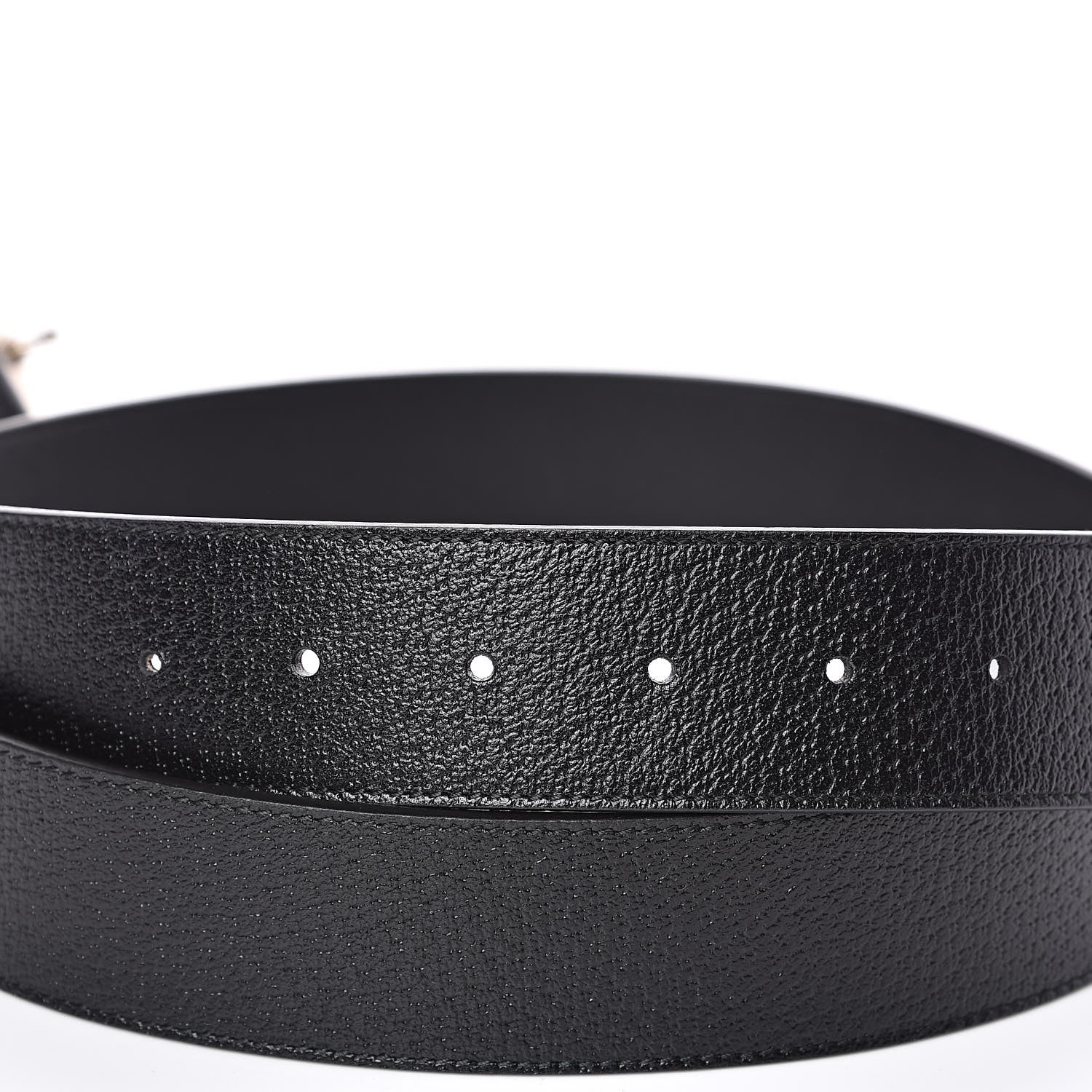 Gucci Textured Dollar Calfskin Nickel Double G 40mm Belt 95 38 Black 5 of 6
