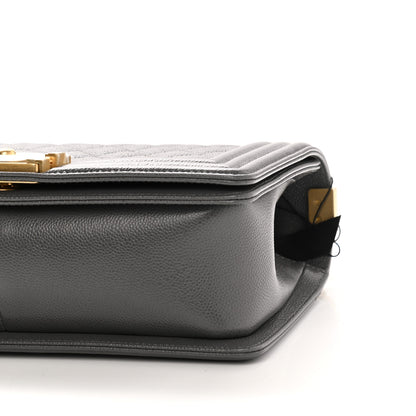 Chanel Caviar Quilted Medium Boy Flap Dark Grey 10 of 10
