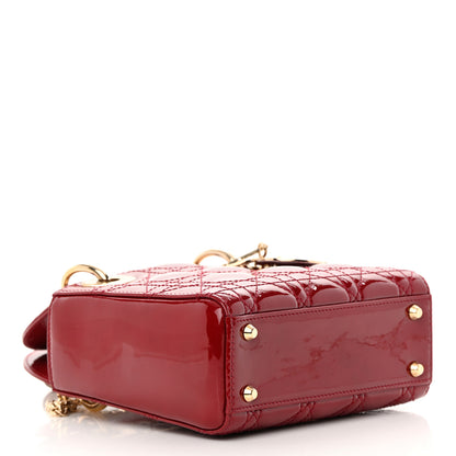 Christian Dior Patent Cannage Mini Lady Dior Red 4 of 12