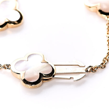 Van Cleef & Arpels 18K Yellow Gold Mother of Pearl 4 Motifs Pure Alhambra Bracelet 4 of 6
