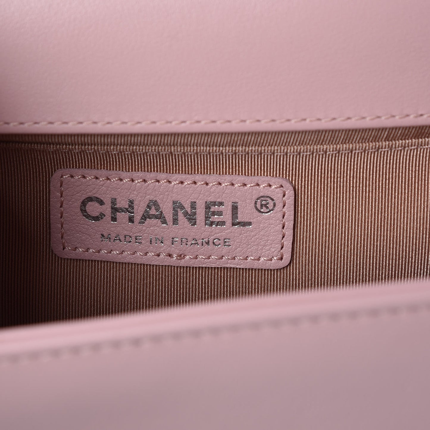 Calfskin Quilted Medium Boy Flap Light Pink