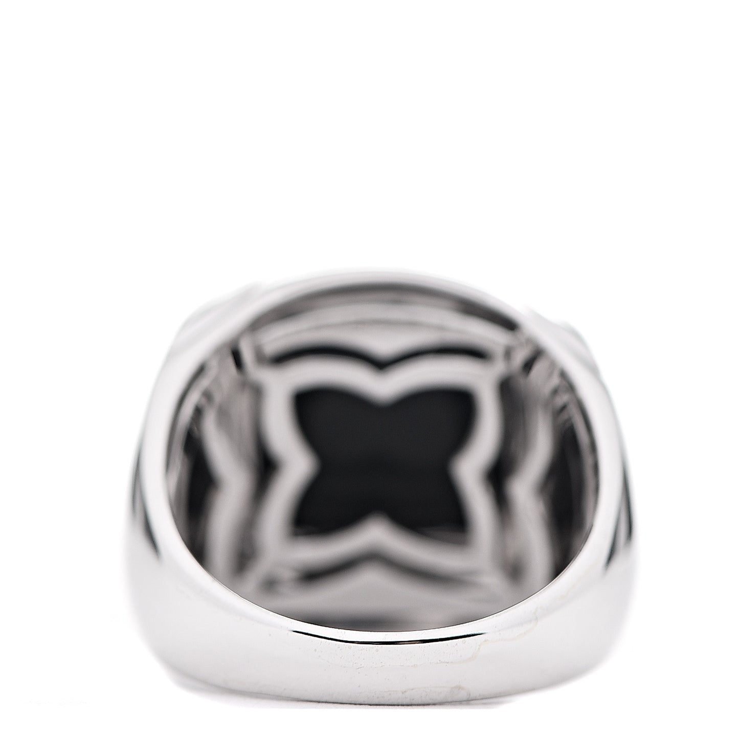 18K White Gold Black Onyx Pyramide Ring 55 7.25