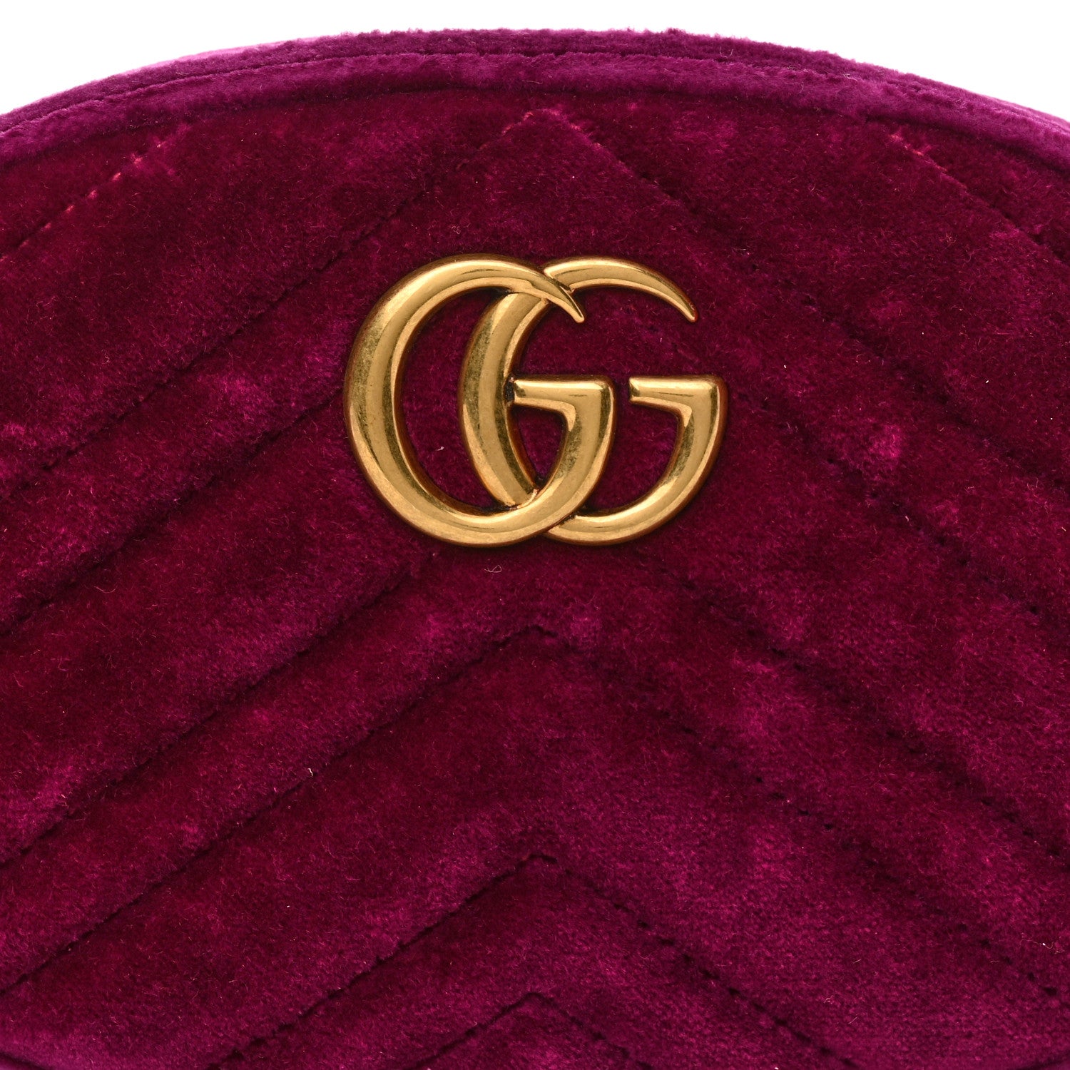 Gucci Velvet Matelasse GG Marmont Belt Bag 85 34 Fuchsia Violet Cyclamen 9 of 13