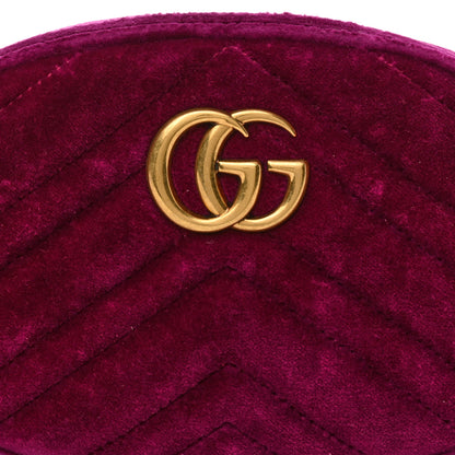 Gucci Velvet Matelasse GG Marmont Belt Bag 85 34 Fuchsia Violet Cyclamen 9 of 13