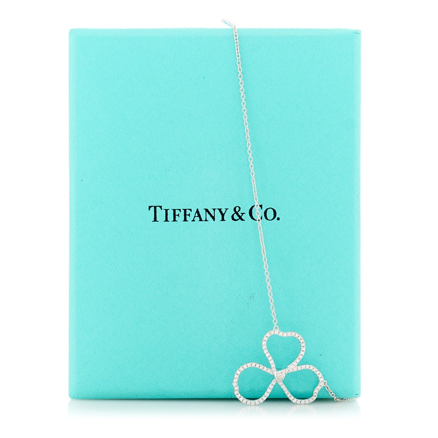 Tiffany Platinum Diamond Large Paper Flowers Pendant Necklace 5 of 5