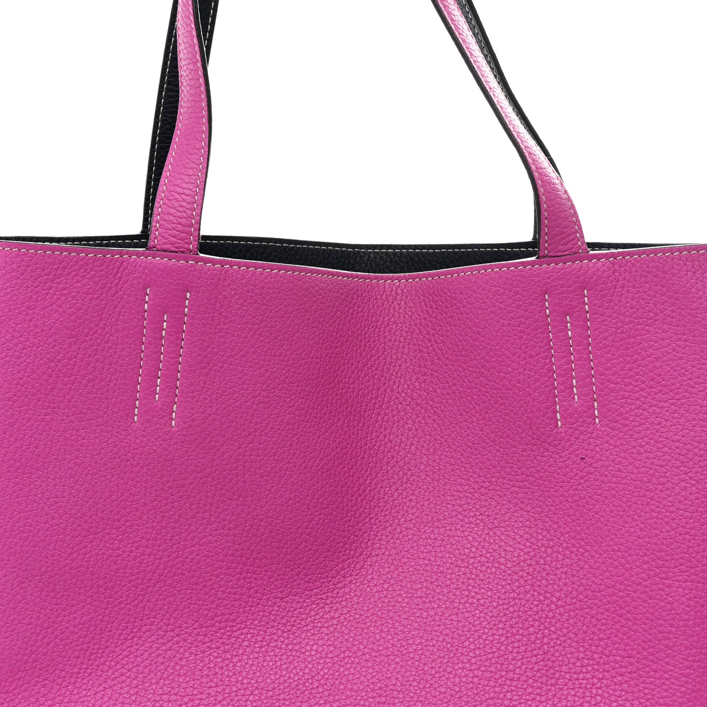 Taurillon Clemence Double Sens 36 Reversible Tote Bleu Nuit Magnolia