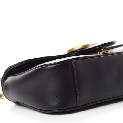 Gucci Calfskin Matelasse Mini GG Marmont Shoulder Bag Black 6 of 11