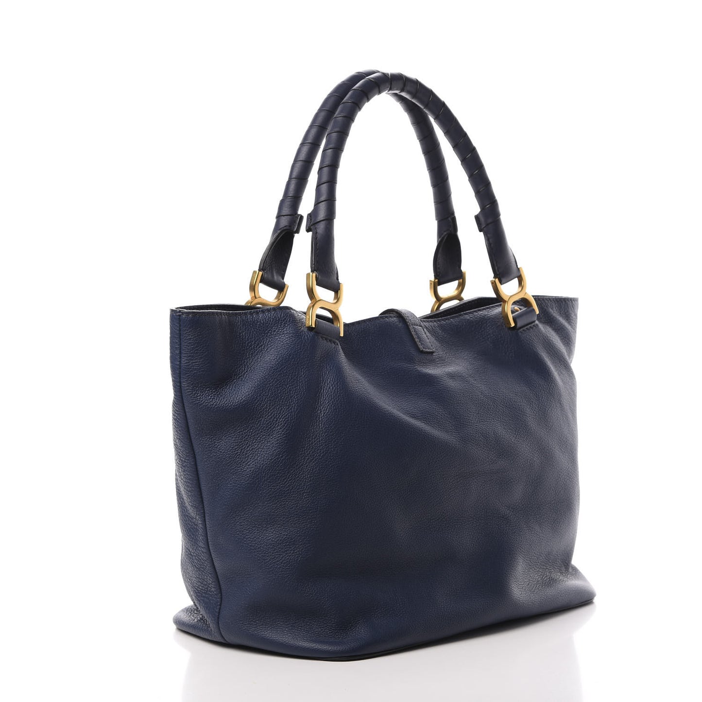 Calfskin Large New Marcie Tote Royal Navy