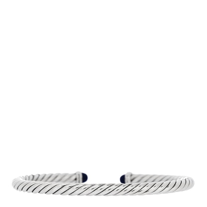 David Yurman Sterling Silver 14K Yellow Gold Lapis Lazuli 4mm Cable Flex Bracelet 3 of 5