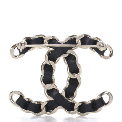 Chanel Lambskin Chain CC Brooch Black Gold 3 of 4