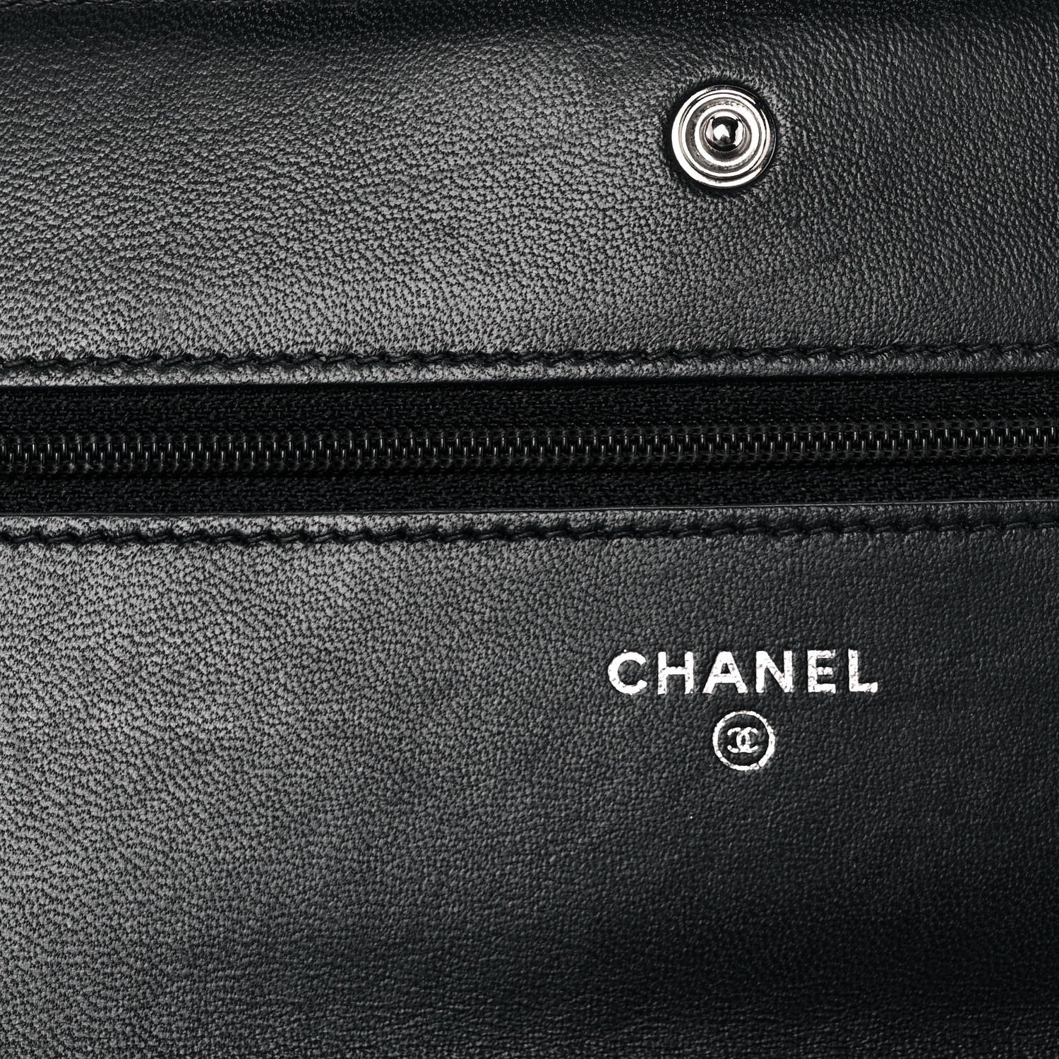 Chanel Lambskin Quilted Boy Wallet On Chain WOC Black 5 of 9