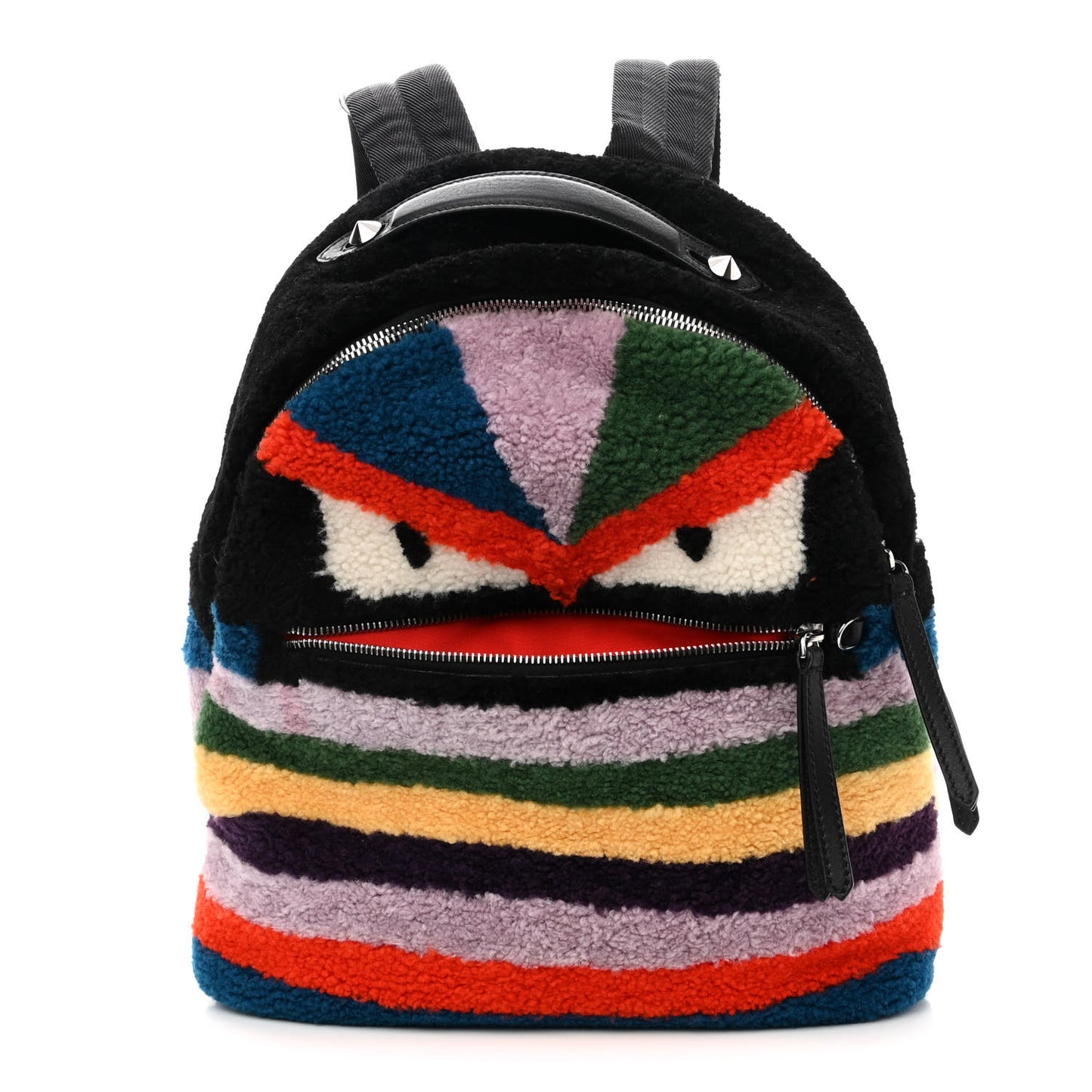 Shearling Monster Backpack Multicolor Black