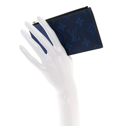 Louis Vuitton Monogram Taiga Coin Card Holder Cobalt 2 of 6