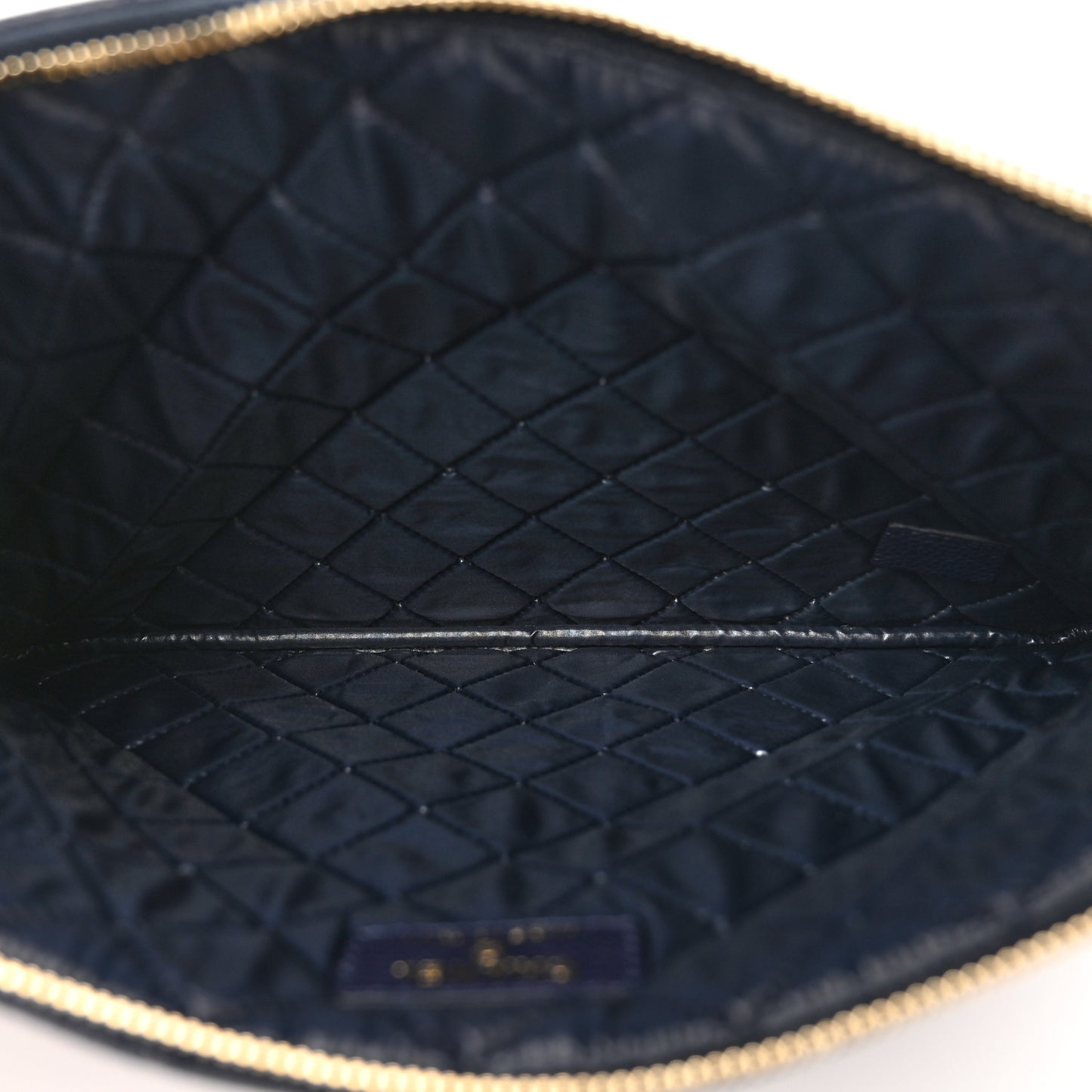 Caviar Quilted Medium Cosmetic Case Navy