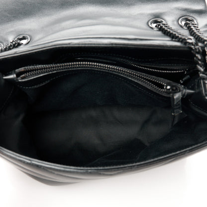 Saint Laurent Calfskin Y Quilted Monogram Monochrome Medium Loulou Chain Satchel Black 5 of 11