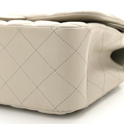 Chanel Lambskin Quilted Jumbo Double Flap Grey 10 of 13