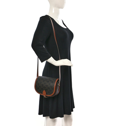 Celine Triomphe Canvas Medium Folco Bag Tan 2 of 8