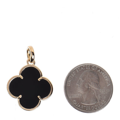 Van Cleef & Arpels 18K Yellow Gold Black Onyx Magic Alhambra Pendant 2 of 5