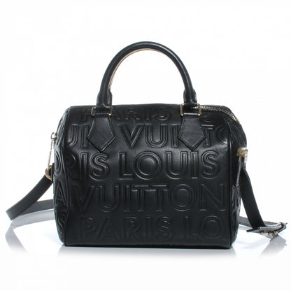 Louis Vuitton Calfskin Embossed Mini Cube Speedy Black 1 of 7