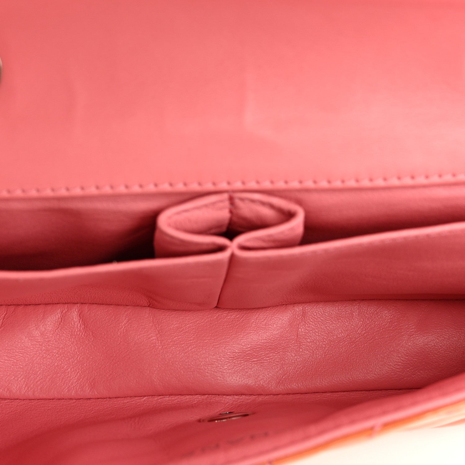 Chanel Patent Calfskin Chevron Quilted East West Flap Orange Pink 5 of 11