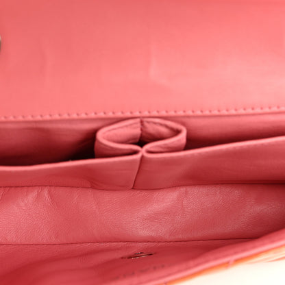 Chanel Patent Calfskin Chevron Quilted East West Flap Orange Pink 5 of 11