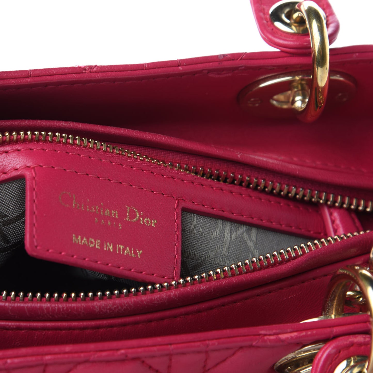 Lambskin Cannage Medium Lady Dior Pink