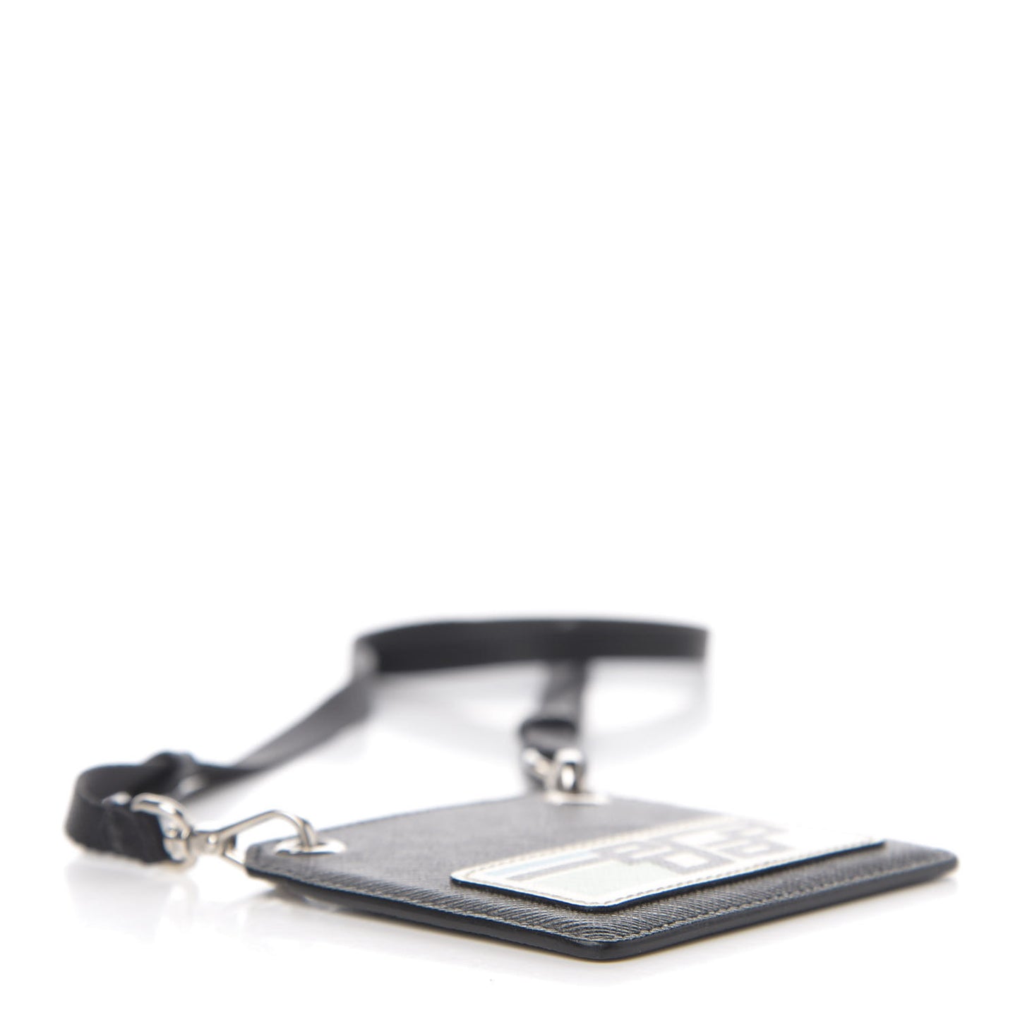 Saffiano Racing Logo Lanyard ID Holder Black
