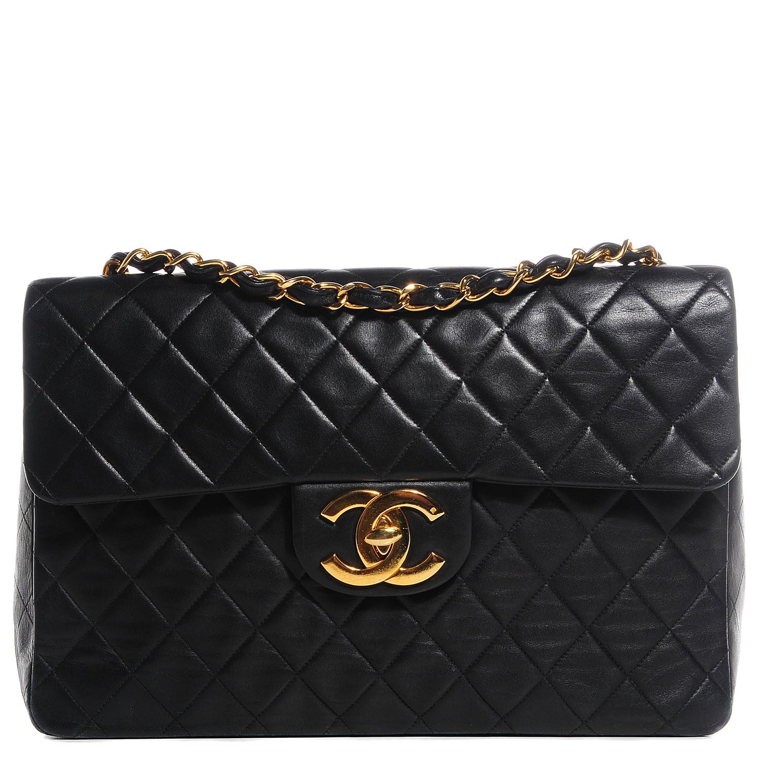 Chanel Lambskin Quilted XL Jumbo Flap Black 1 of 9