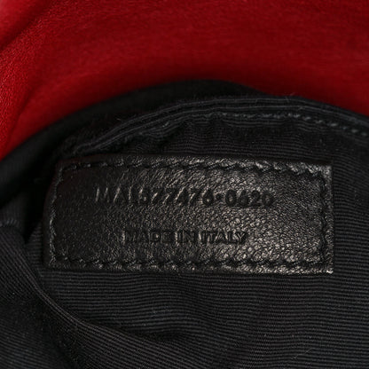 Saint Laurent Lambskin Quilted Small Loulou Puffer Monogram Chain Satchel Red 7 of 9