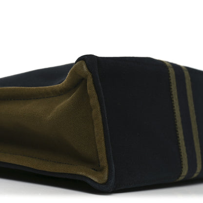 Hermes Canvas Fourre Tout MM Navy Green 16 of 17