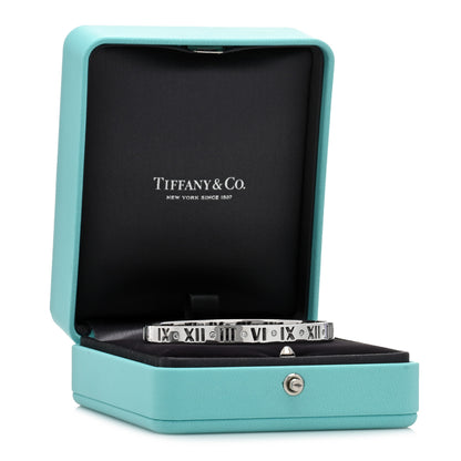 Tiffany 18K White Gold Diamond Atlas Pierced Hinged Bangle Bracelet 4 of 4