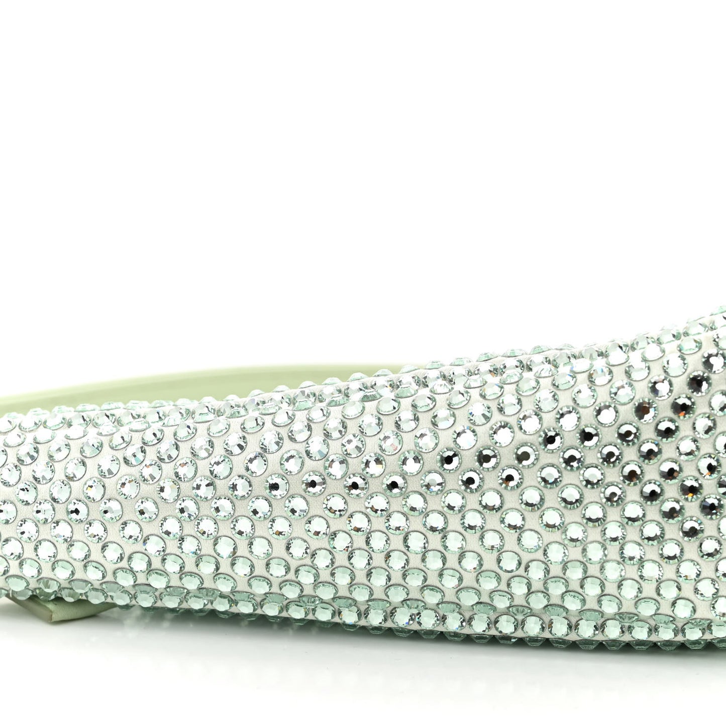 Satin Crystal Triangle Pouch Acqua