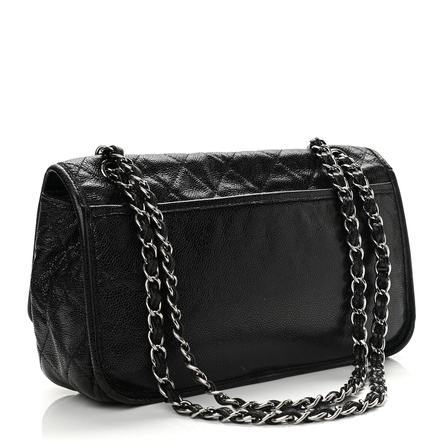 Grained Calfskin Medium Natural Beauty Flap Black