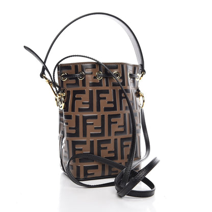Fendi Vitello Liberty F is Fendi Bi-Color FF 1974 Embossed Mini Mon Tresor Bucket Bag Maya Black 4 of 8