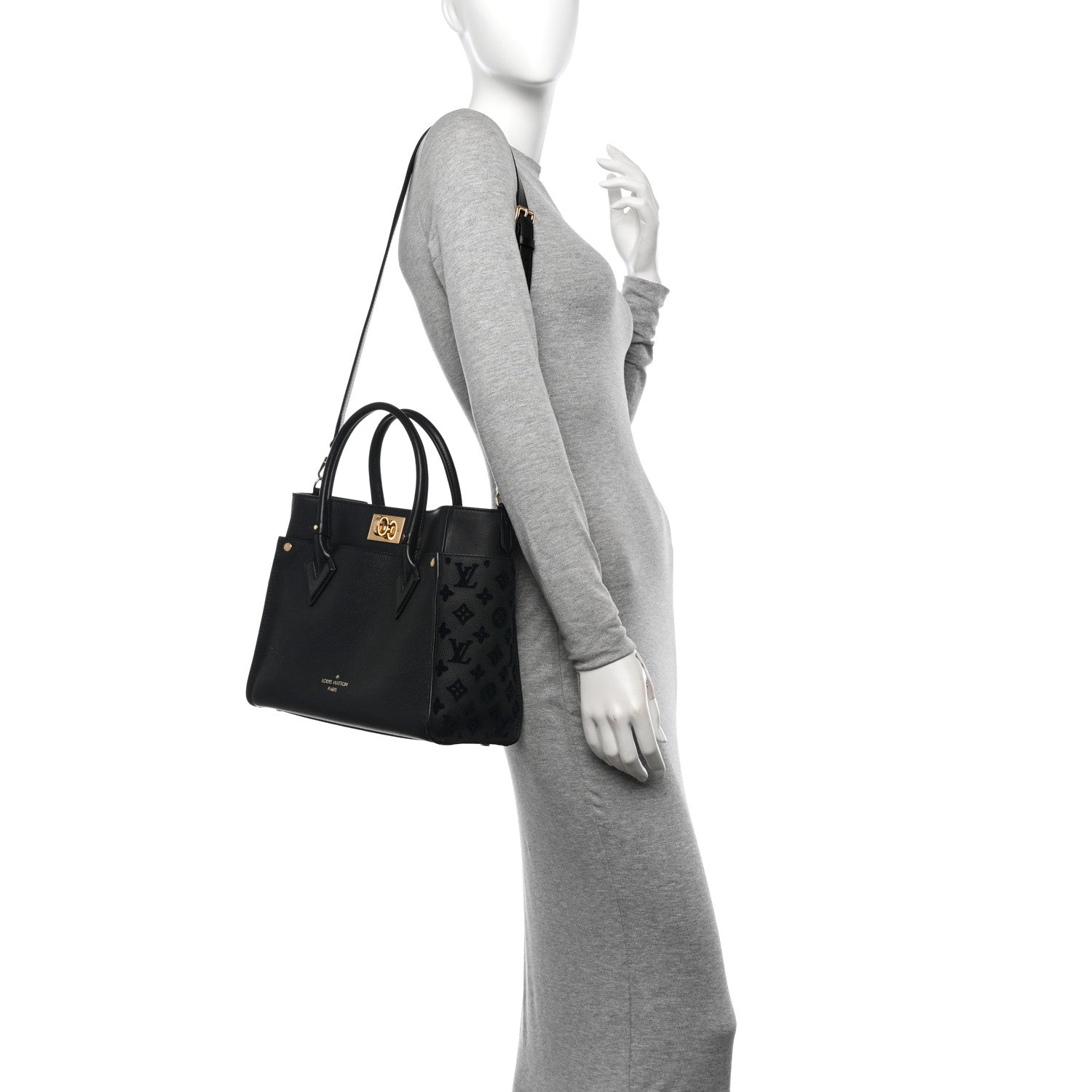 Louis Vuitton Calfskin Monogram Tufting On My Side Black 2 of 13